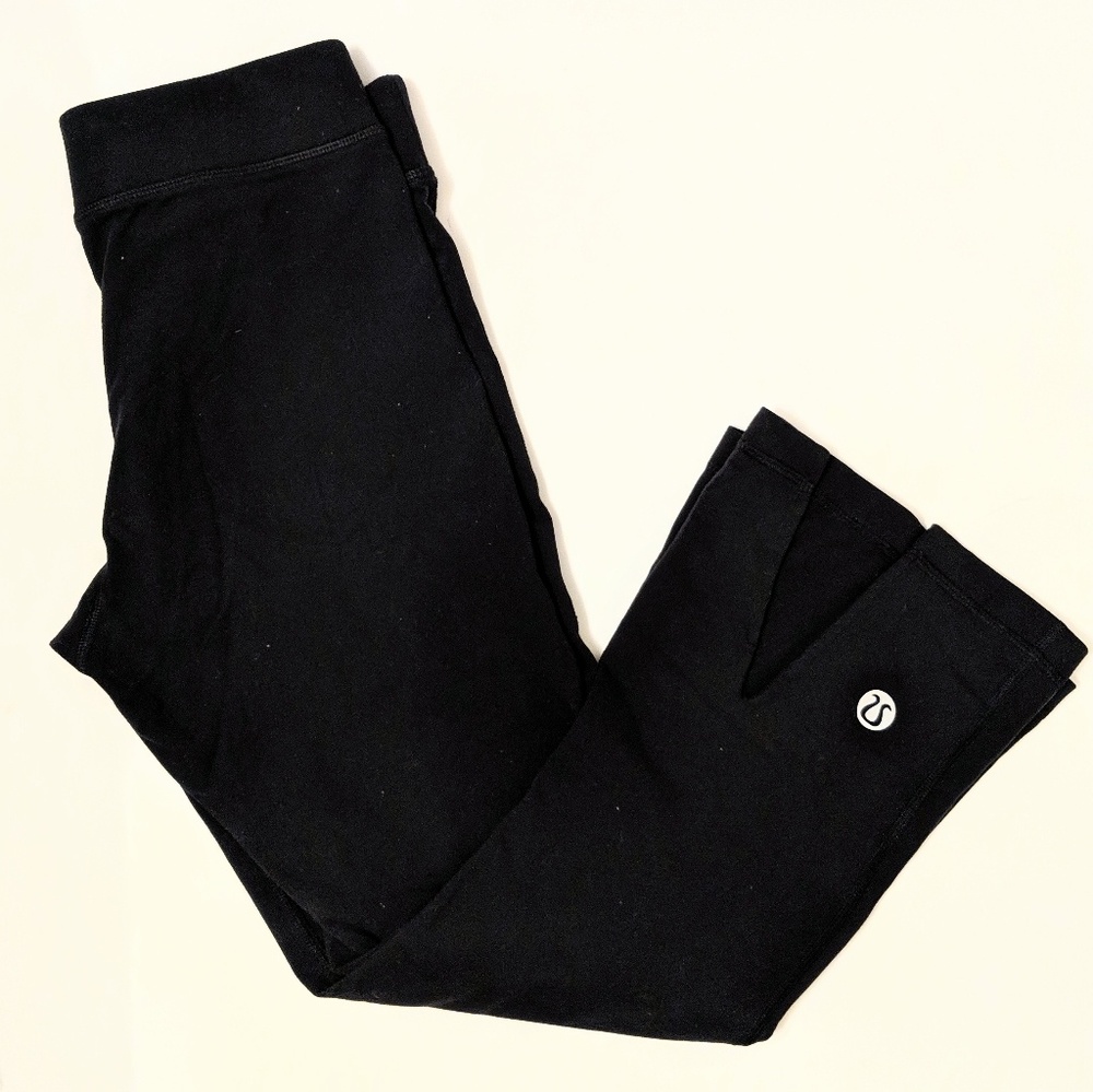 Lululemon Cropped Leggings with Flare Bottoms - Picture 1 of 4